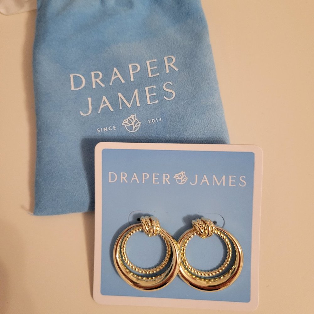 Draper James Knot Top Gold Earrings NWT
